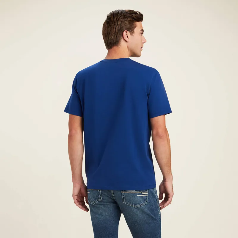 Ariat Men's Varsity T-Shirt - Estate Blue-1